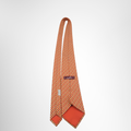 Hermes Preowned Luxury Orange Necktie Back View With Brand Tag
