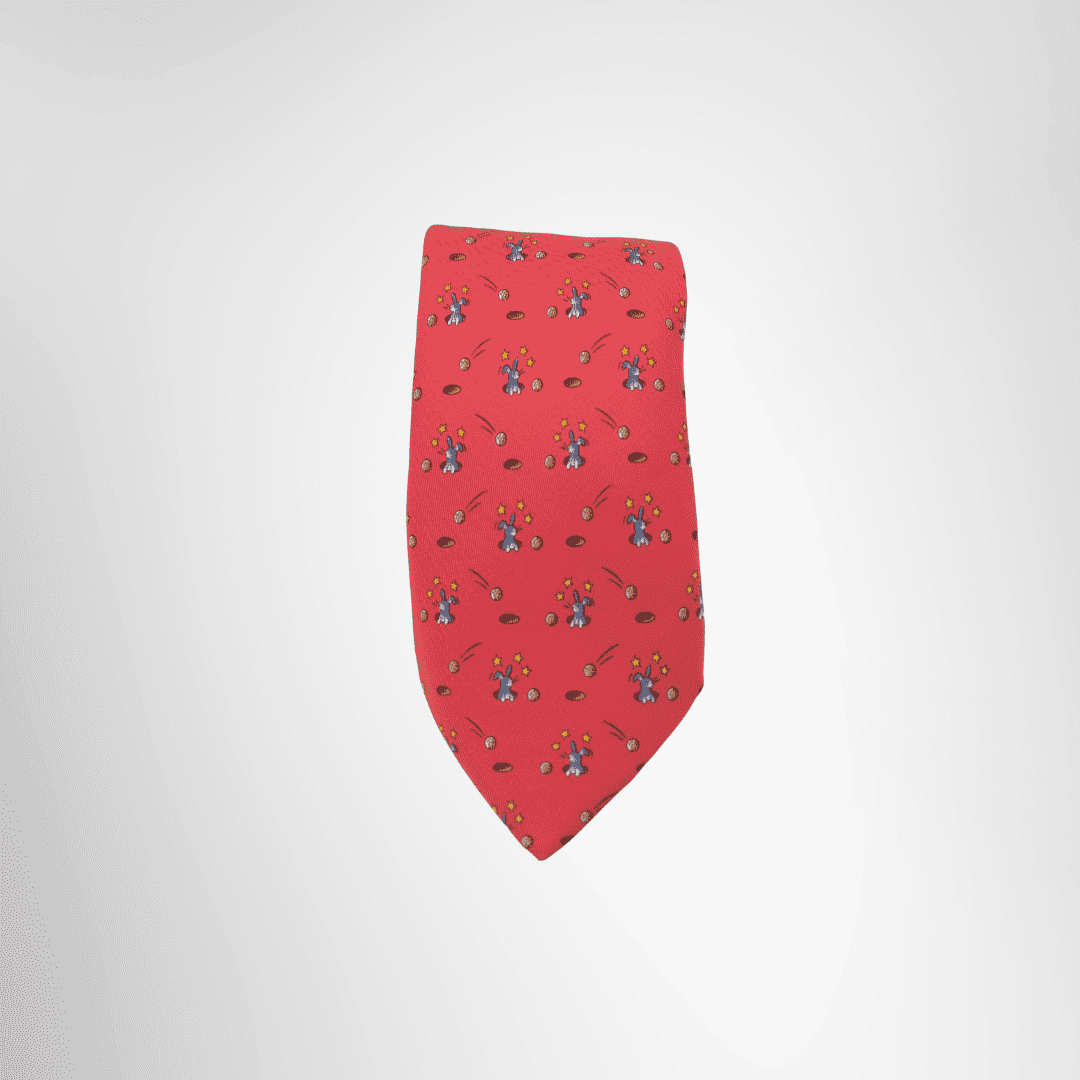 Hermes Preowned Luxury Red Necktie Front Page
