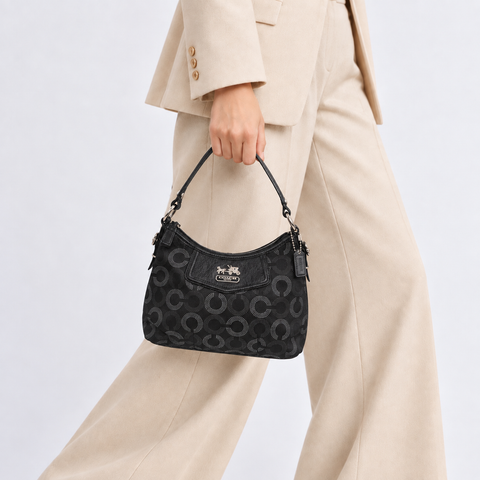 Coach Optic Signature Shoulder Bag – Black