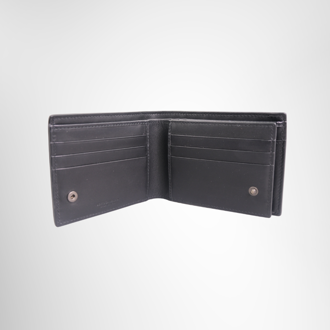 Intrecciato Bi-fold Wallet Black