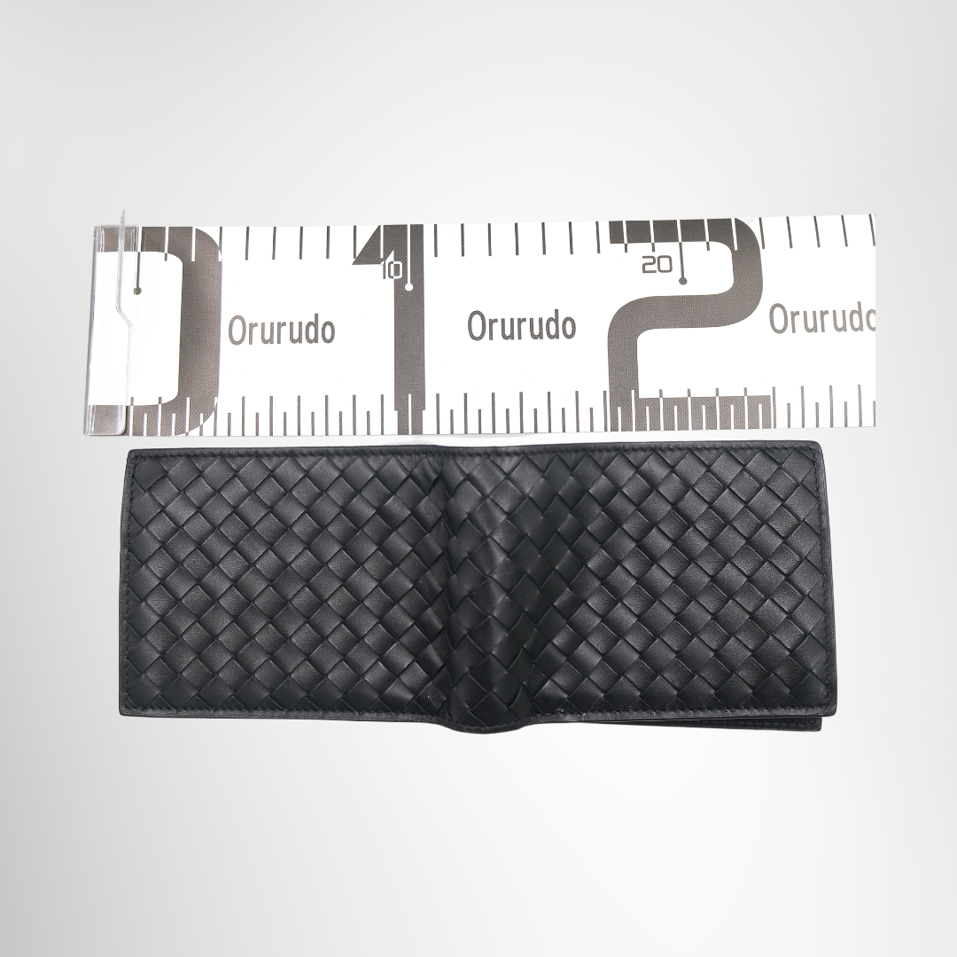 Intrecciato Bi-fold Wallet Black