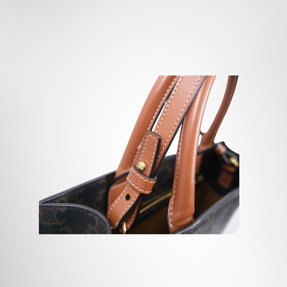 Vertical Cabas Tote Bag in Triomphe Coated Canvas