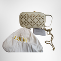 Lady Dior Phone Holder with Star Motifs Front View with Dustbag - Antonio & Co.