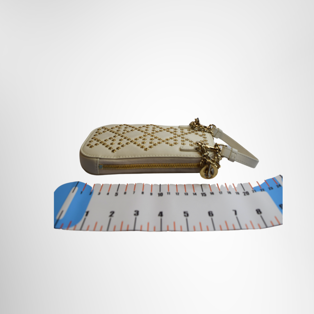Lady Dior Phone Holder with Star Motifs Side View - Antonio & Co.