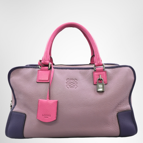 Loewe Amazona 36 Tri-Color Handbag - Pink and Purple