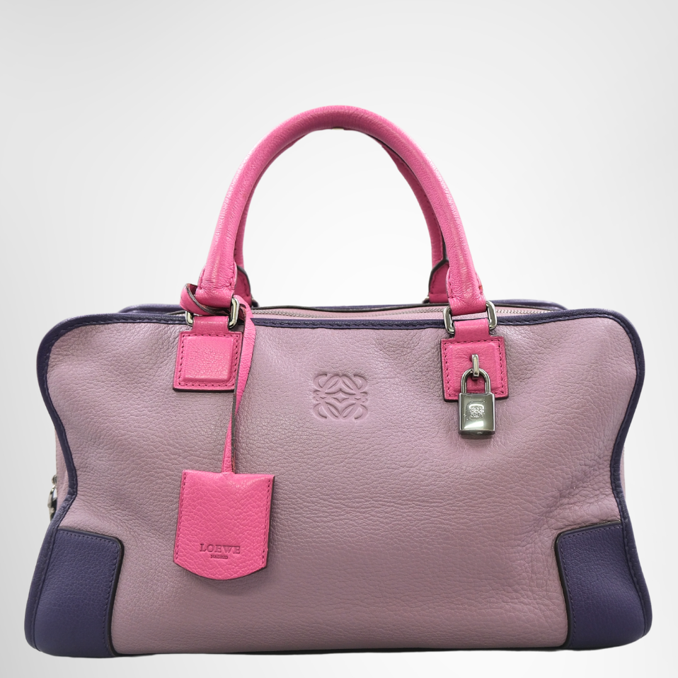 Loewe Amazona 36 Tri-Color Handbag - Pink and Purple