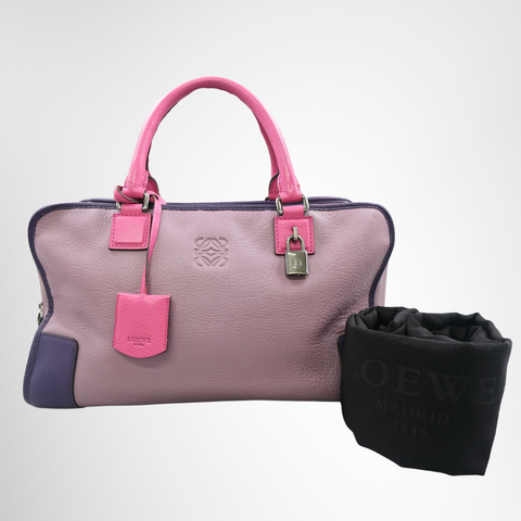 Loewe Amazona 36 Tri-Color Handbag - Pink and Purple