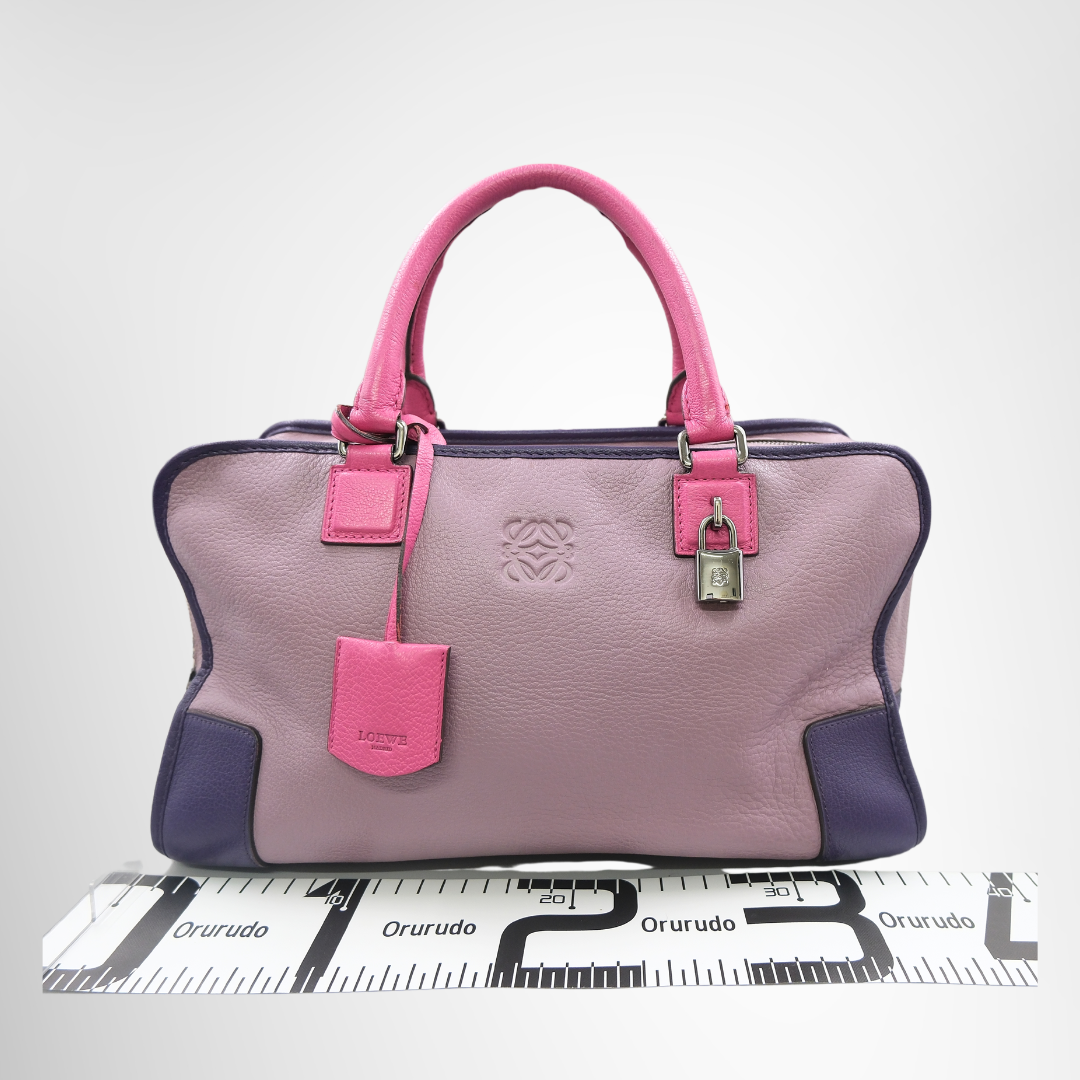 Loewe Amazona 36 Tri-Color Handbag - Pink and Purple