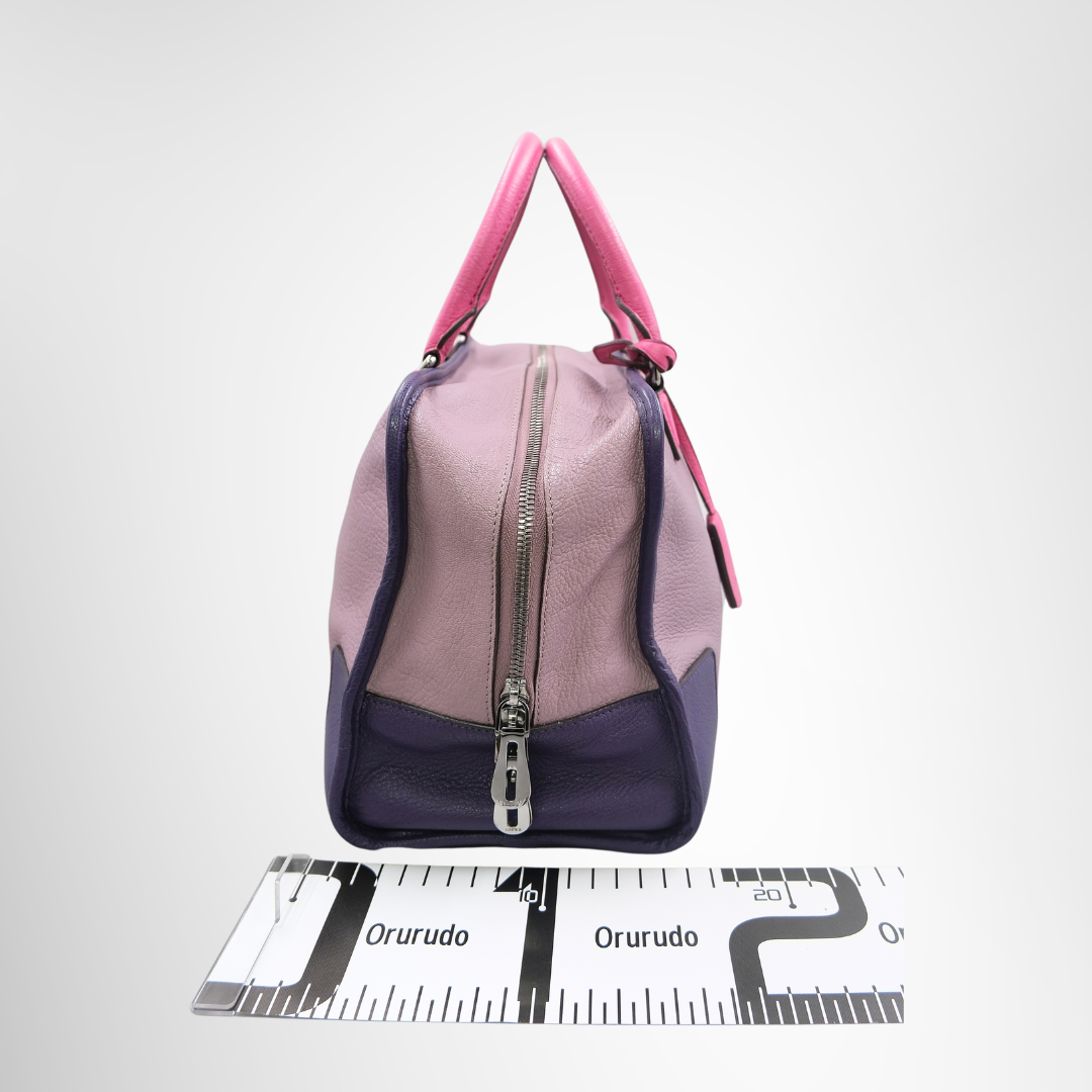 Loewe Amazona 36 Tri-Color Handbag - Pink and Purple