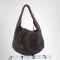Loewe Preowned Luxury Bag Viento Hobo Bag in Dark Brown Leather Back View