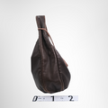 Loewe Preowned Luxury Bag Viento Hobo Bag in Dark Brown Leather Side View