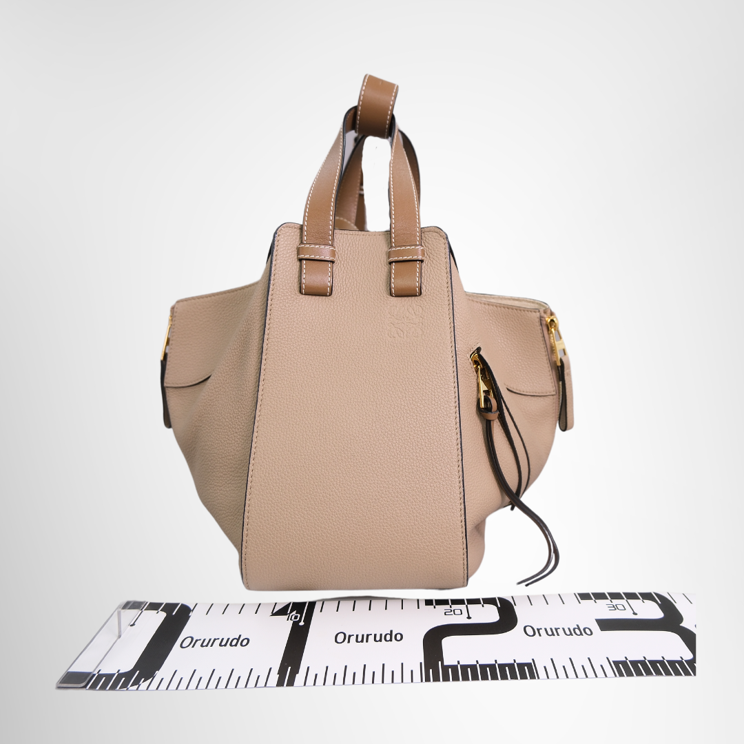 Hammock Small Leather 2-Way Handbag in Beige