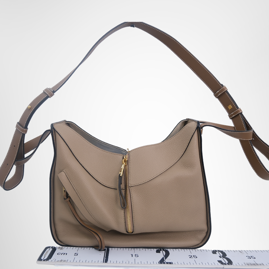 Loewe Preowned Luxury Hammock Small Leather 2-Way Handbag in Beige Bag Back View - Antonio & Co.