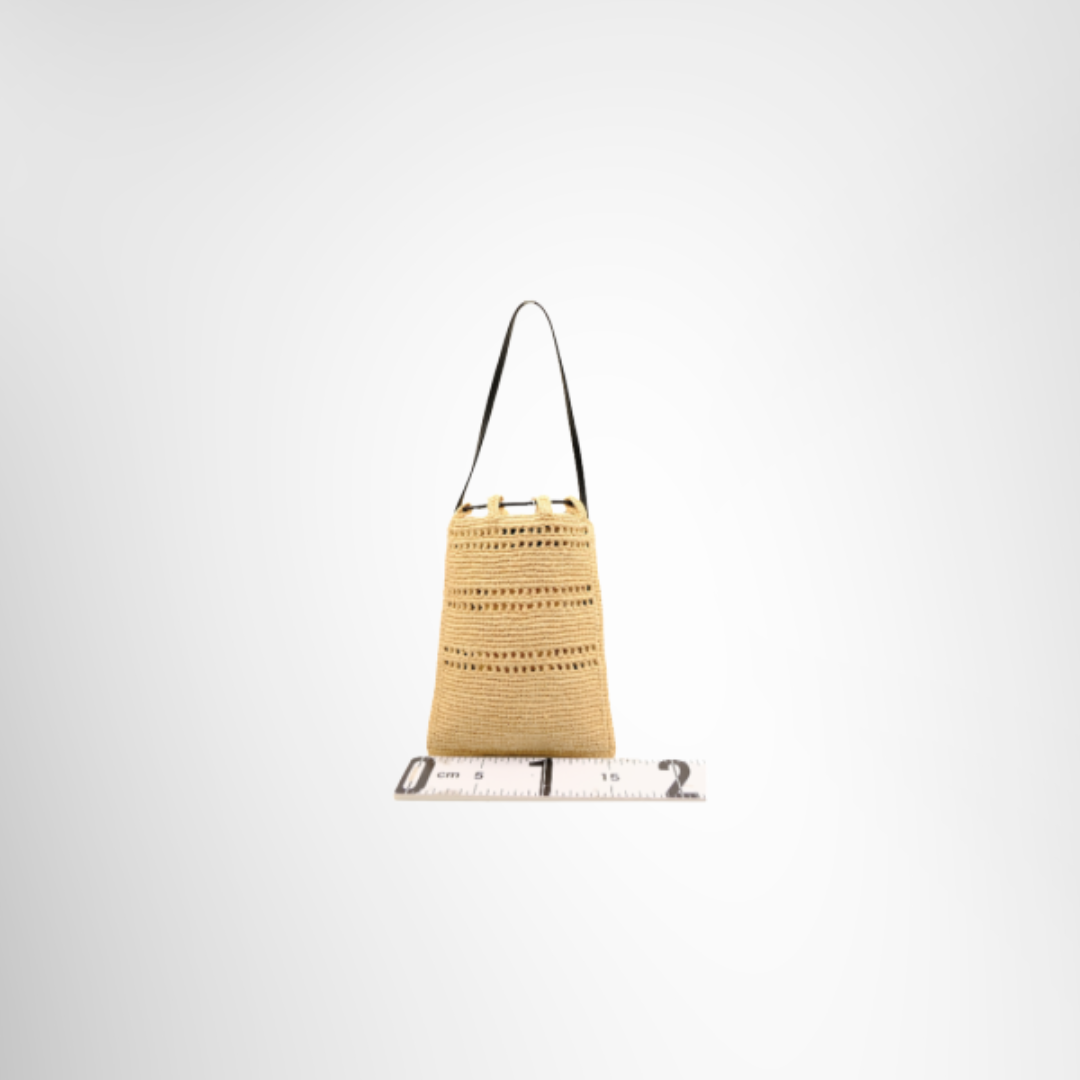 Loewe Preowned Luxury Raffia Sling Bag Back View - Antonio & Co.