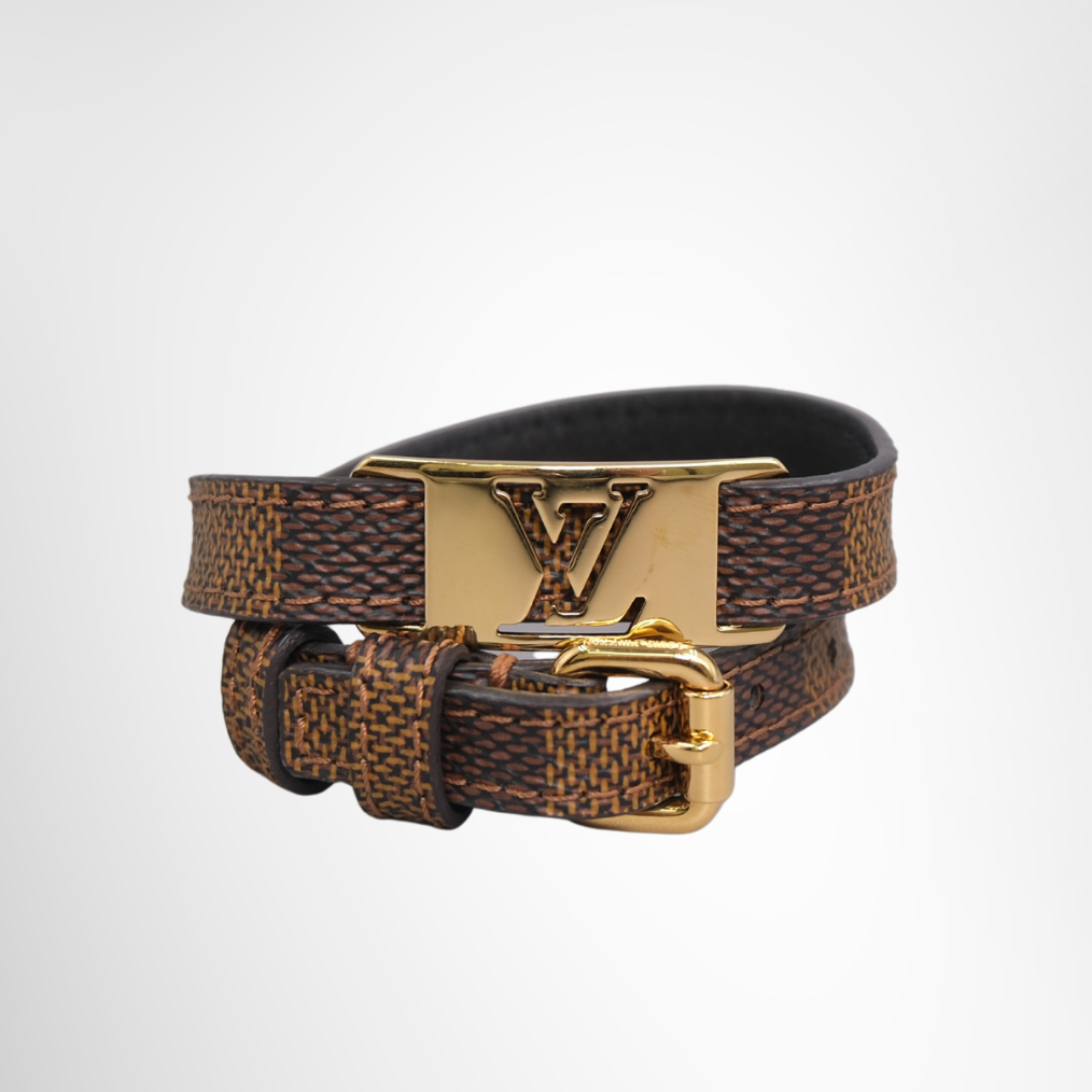 Damier Ebene Sign It Double Wrap Bracelet