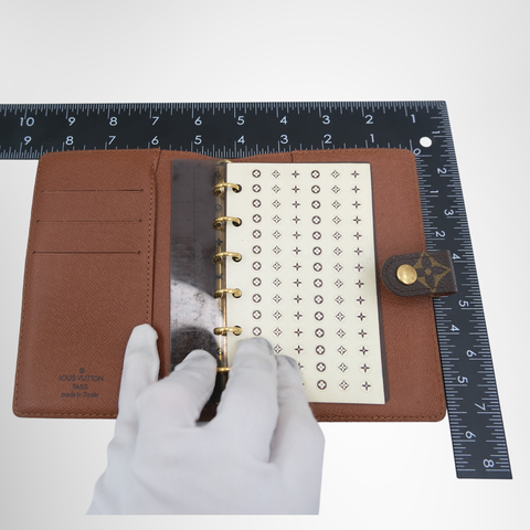 Louis Vuitton Damier Azur Agenda PM Notebook Cover – Pre-Owned Luxury Brand Accessory – Antonio & Co – Measurement view 2