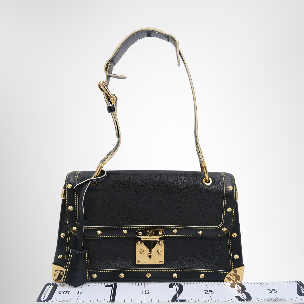 Louis Vuitton Suhali Leather Le Talentueux Bag in Black – Pre-Owned Luxury Brand Bag – Antonio & Co – Front view