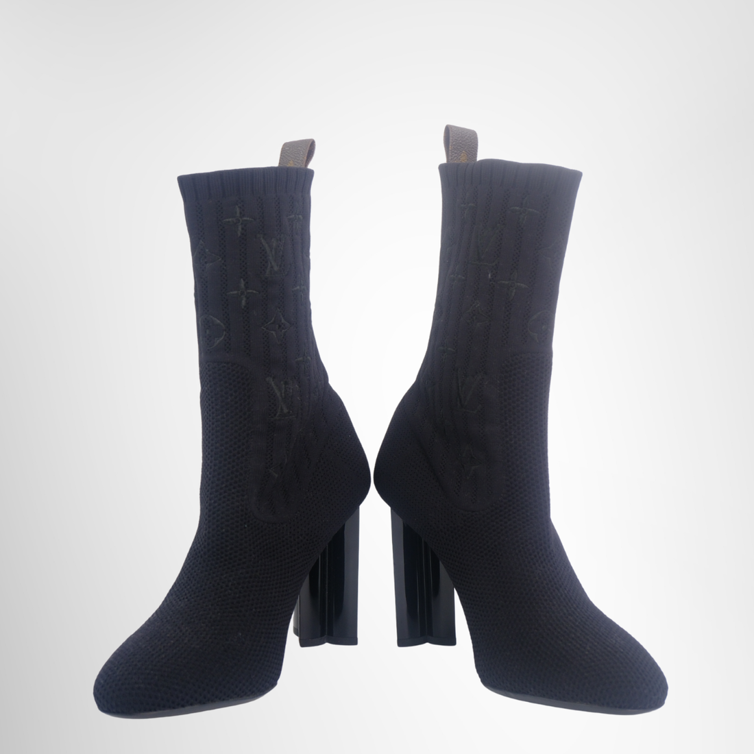 Monogram Stretch Fabric Silhouette Ankle Boot