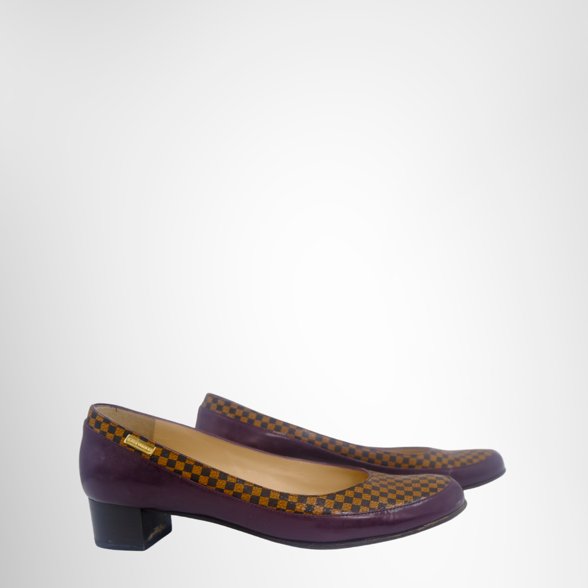 Damier Leather Pumps