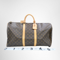 Louis Vuitton Monogram Keepall 55 Travel Bag – Pre-Owned Luxury Brand Bags – Antonio & Co Front View