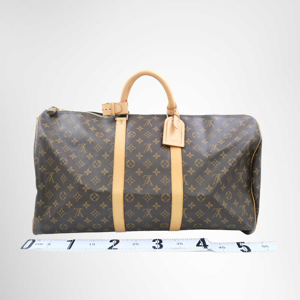 Louis Vuitton Monogram Keepall 55 Travel Bag – Pre-Owned Luxury Brand Bags – Antonio & Co Front View