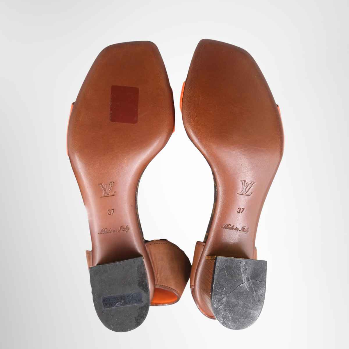 Louis Vuitton Monogram Leather Block-Heel Sandals