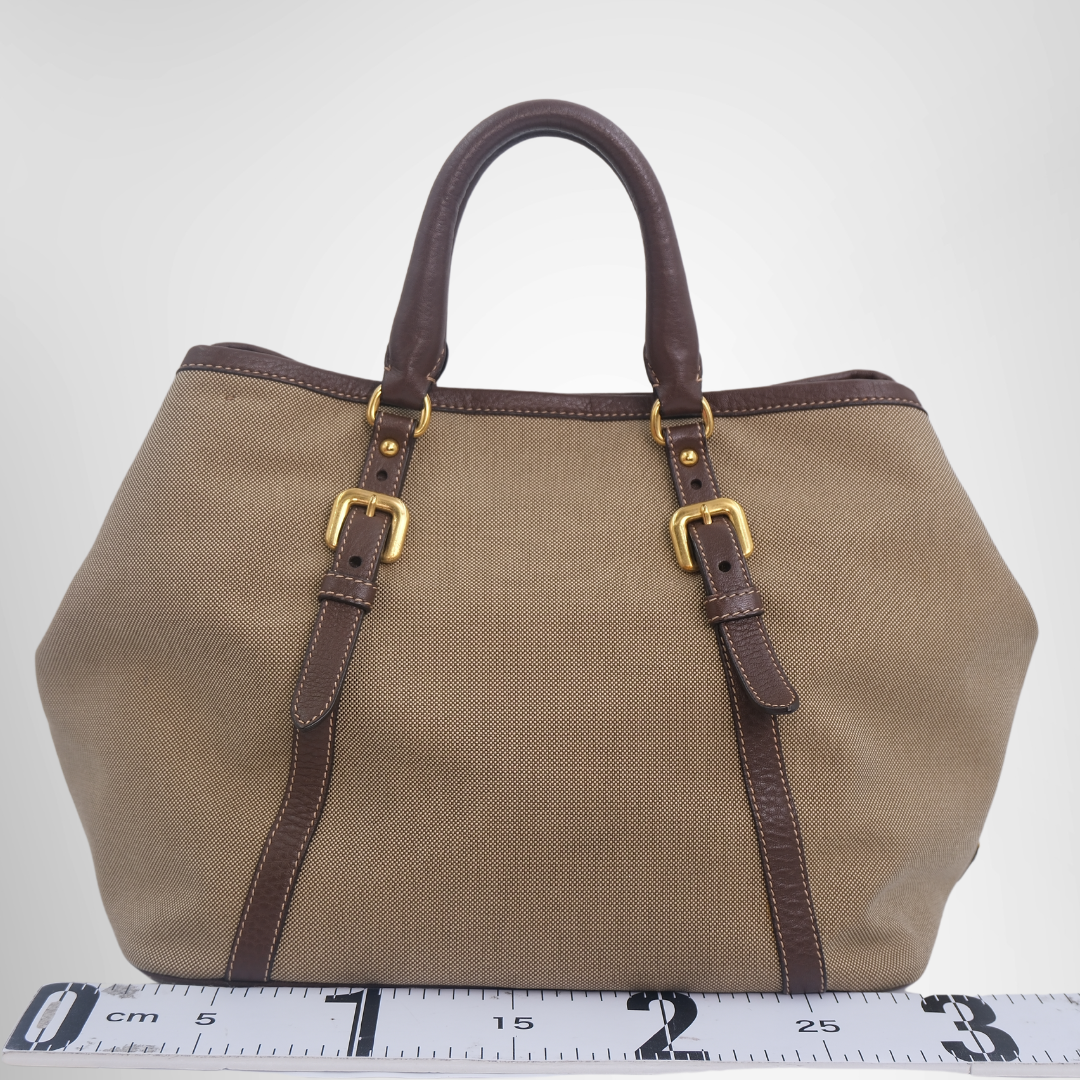 Louis Vuitton Preowned Luxury BN1841 Logo Jacquard 2-Way Tote Bag Back View - Antonio & Co.