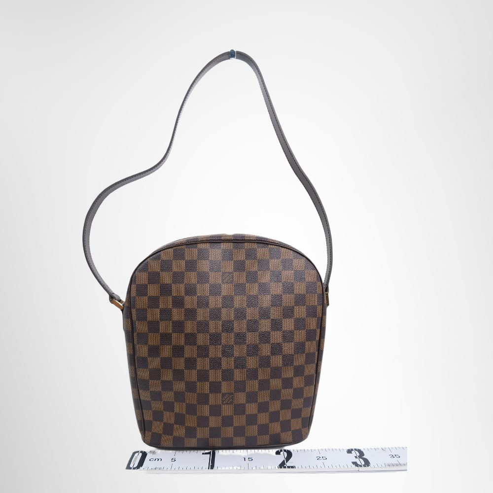 Louis Vuitton Preowned Luxury Bag Damier Ebene Ipanema GM Shoulder Bag Back View