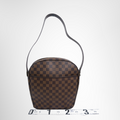 Louis Vuitton Preowned Luxury Bag Damier Ebene Ipanema GM Shoulder Bag Front View 2