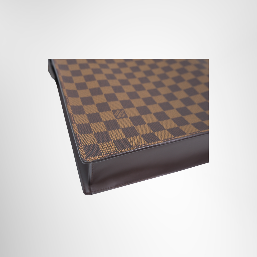 Louis Vuitton Preowned Luxury Bag Damier Ebene Venice PM Tote Bag Bottom Corner View