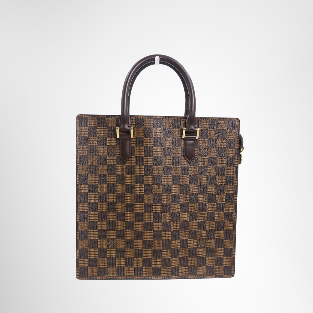 Louis Vuitton Preowned Luxury Bag Damier Ebene Venice PM Tote Bag Front View