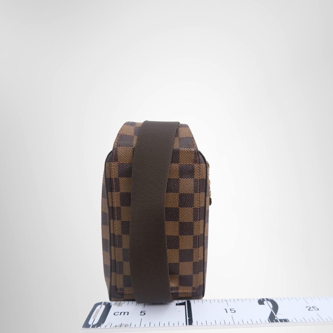 Louis Vuitton Preowned Luxury Bag Geronimo Damier Ebene Back View