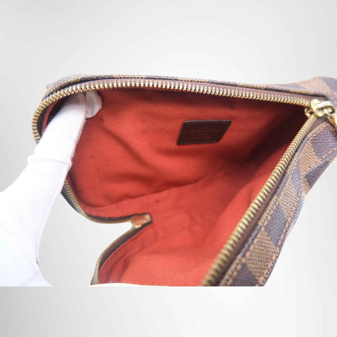 Louis Vuitton Preowned Luxury Bag Geronimo Damier Ebene Interior View