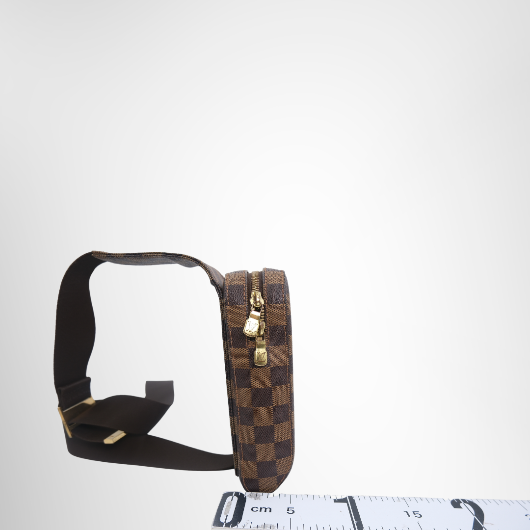 Louis Vuitton Preowned Luxury Bag Geronimo Damier Ebene Side View