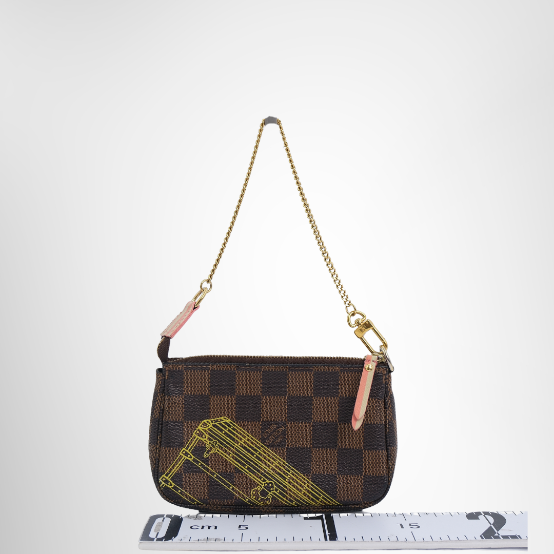 Louis Vuitton Preowned Luxury Bag Mini Pochette Accessory Wall Box Back View