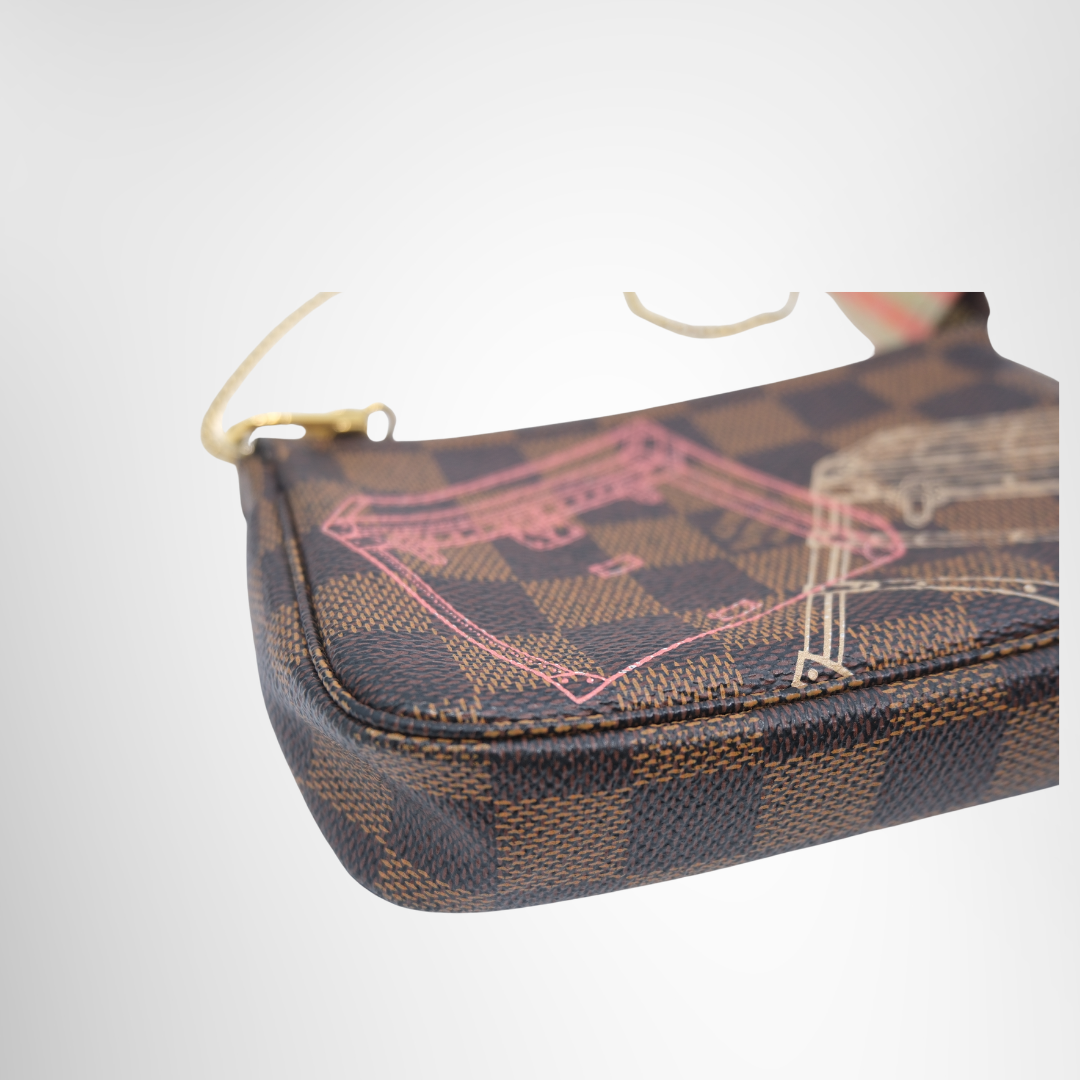 Louis Vuitton Preowned Luxury Bag Mini Pochette Accessory Wall Box Bottom View 3
