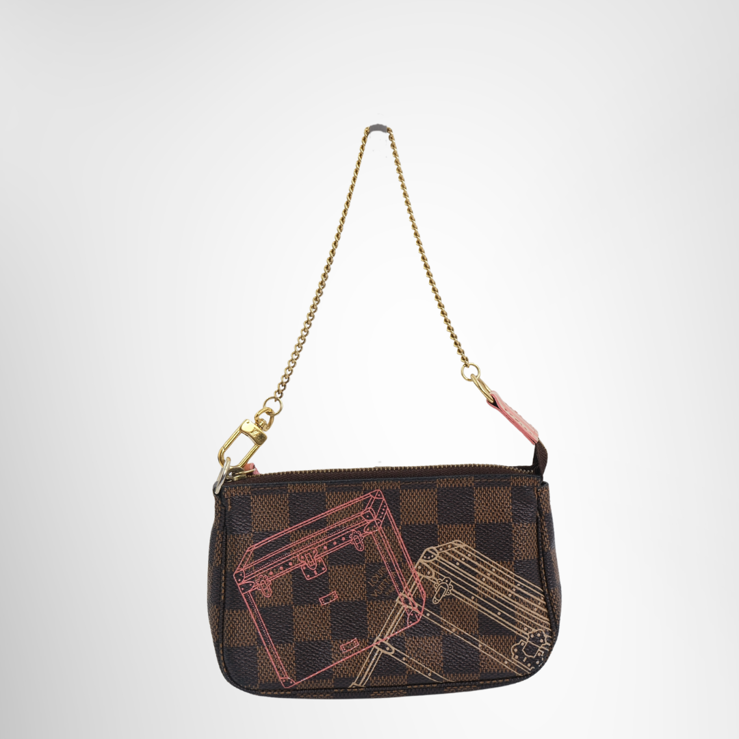 Louis Vuitton Preowned Luxury Bag Mini Pochette Accessory Wall Box Front View