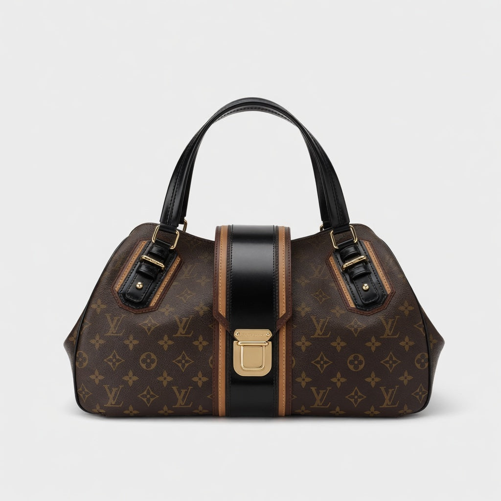 Louis Vuitton Preowned Luxury Bag Monogram Mirage Griet Black Front View