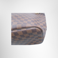 Louis Vuitton Preowned Luxury Bag Neverfull MM Tote Bag in Damier Ebene Canvas Bottom View 3