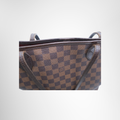 Louis Vuitton Preowned Luxury Bag Neverfull MM Tote Bag in Damier Ebene Canvas Top View