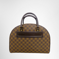 Louis Vuitton Preowned Luxury Bag Nolita Satchel in Damier Ebene Canvas Front View