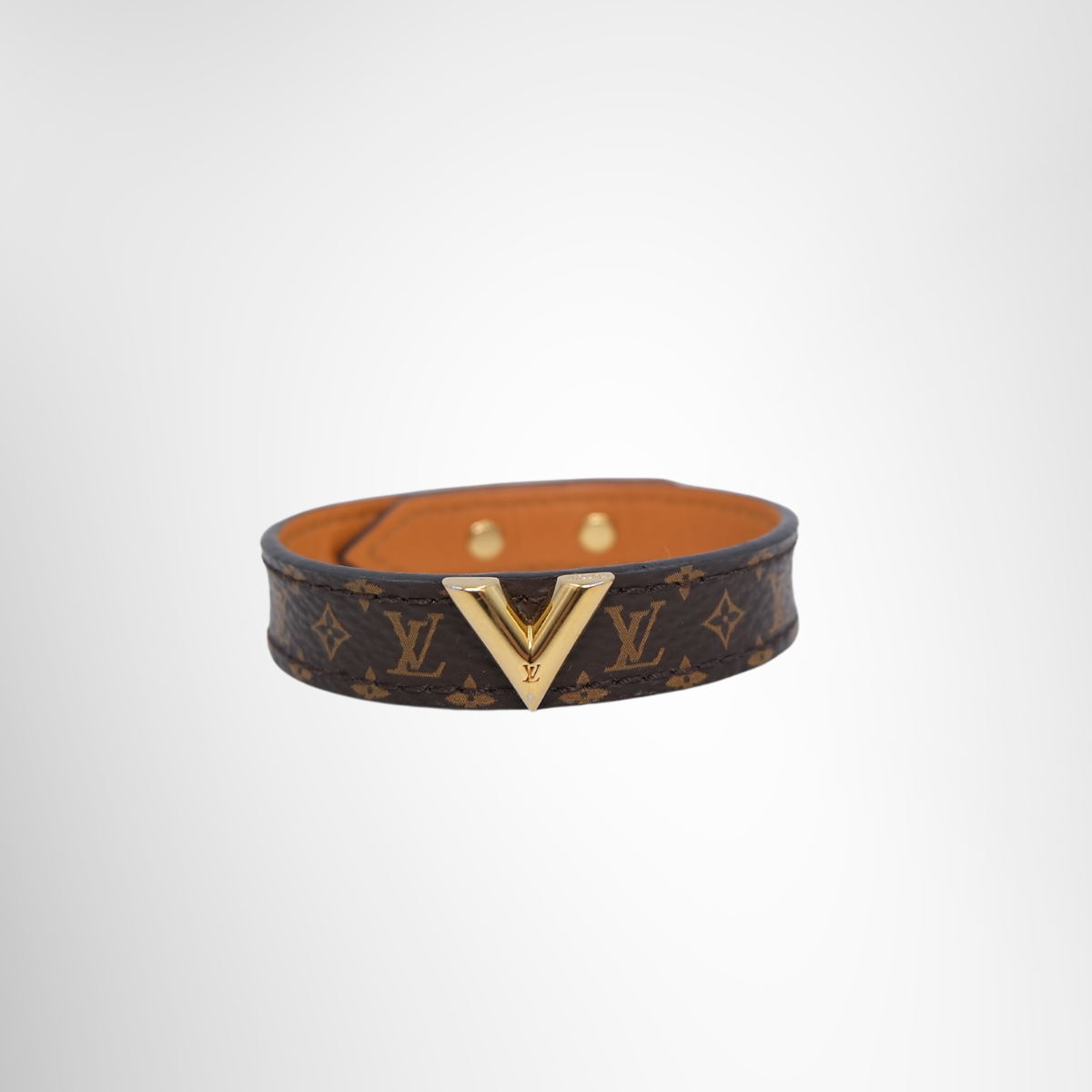 Louis Vuitton Preowned Luxury Bracelet Essential V Bracelet Monogram Canvas Bracelet Front View