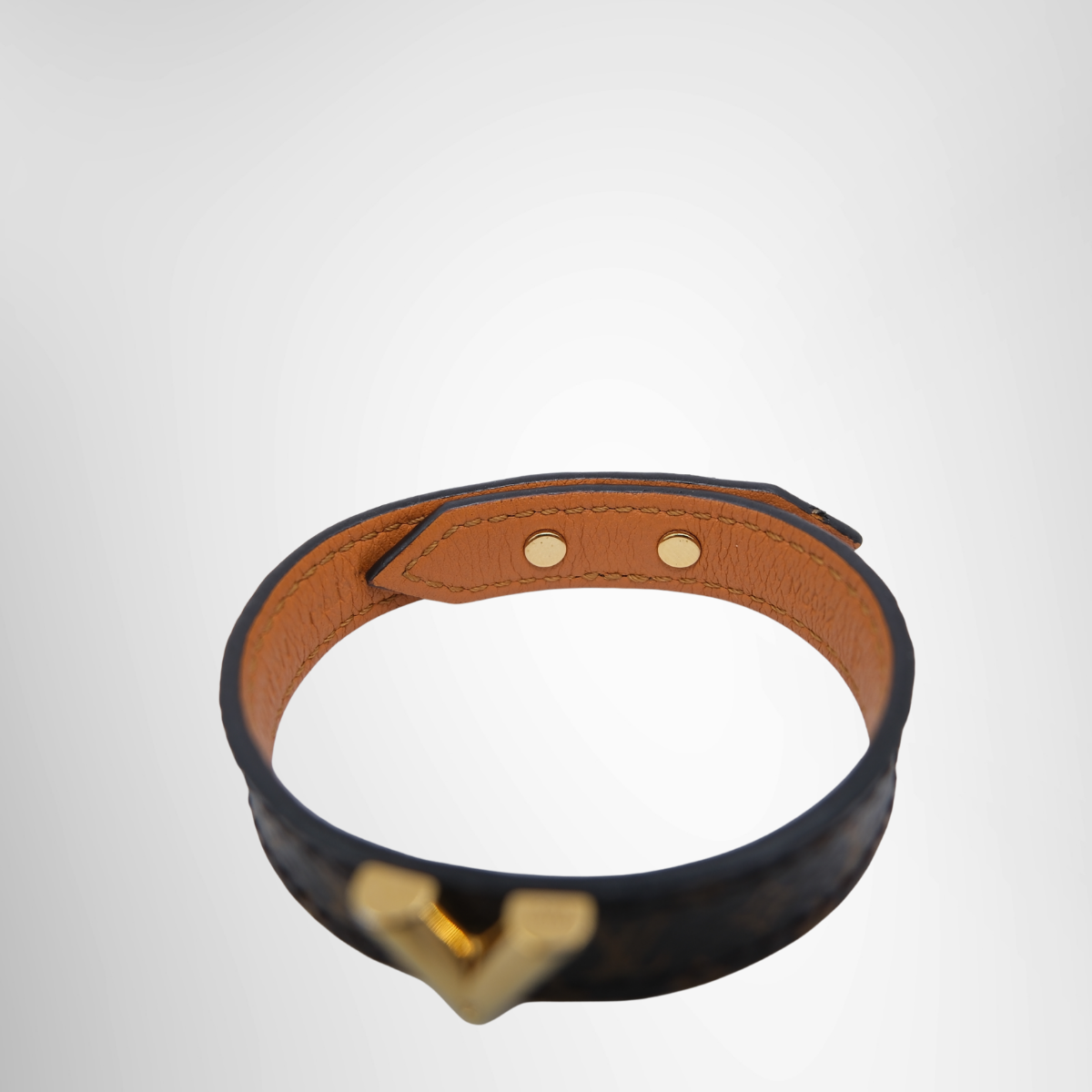 Louis Vuitton Preowned Luxury Bracelet Essential V Bracelet Monogram Canvas Bracelet Top View