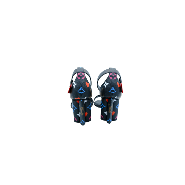 Louis Vuitton Preowned Luxury Chuncky Sandals Shoes Back View - Antonio & Co.