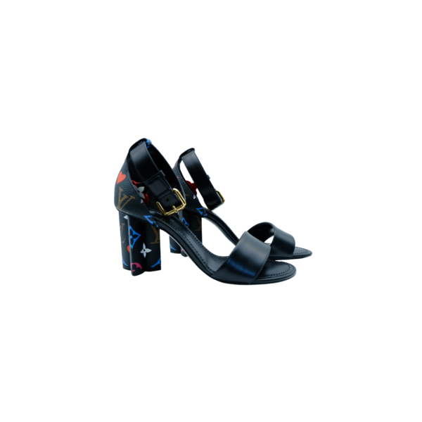 Louis Vuitton Preowned Luxury Chuncky Sandals Shoes Side View - Antonio & Co.