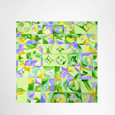 Louis Vuitton Colorful Geometric & Abstract Watercolor Silk Scarf