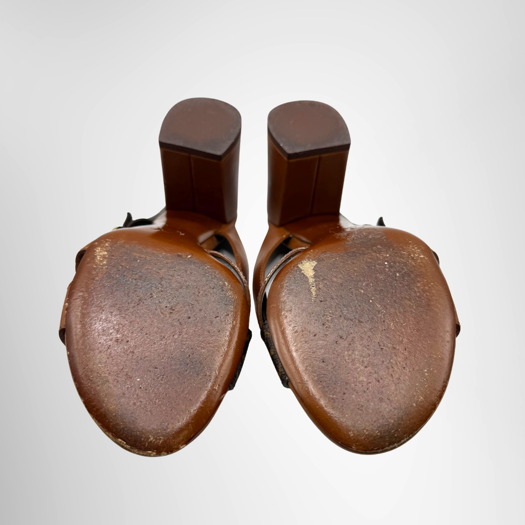 Louis Vuitton Preowned Luxury Horizon Slide Sandals Bottom View - Antonio & Co.