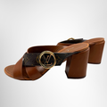 Louis Vuitton Preowned Luxury Horizon Slide Sandals Side View - Antonio & Co.