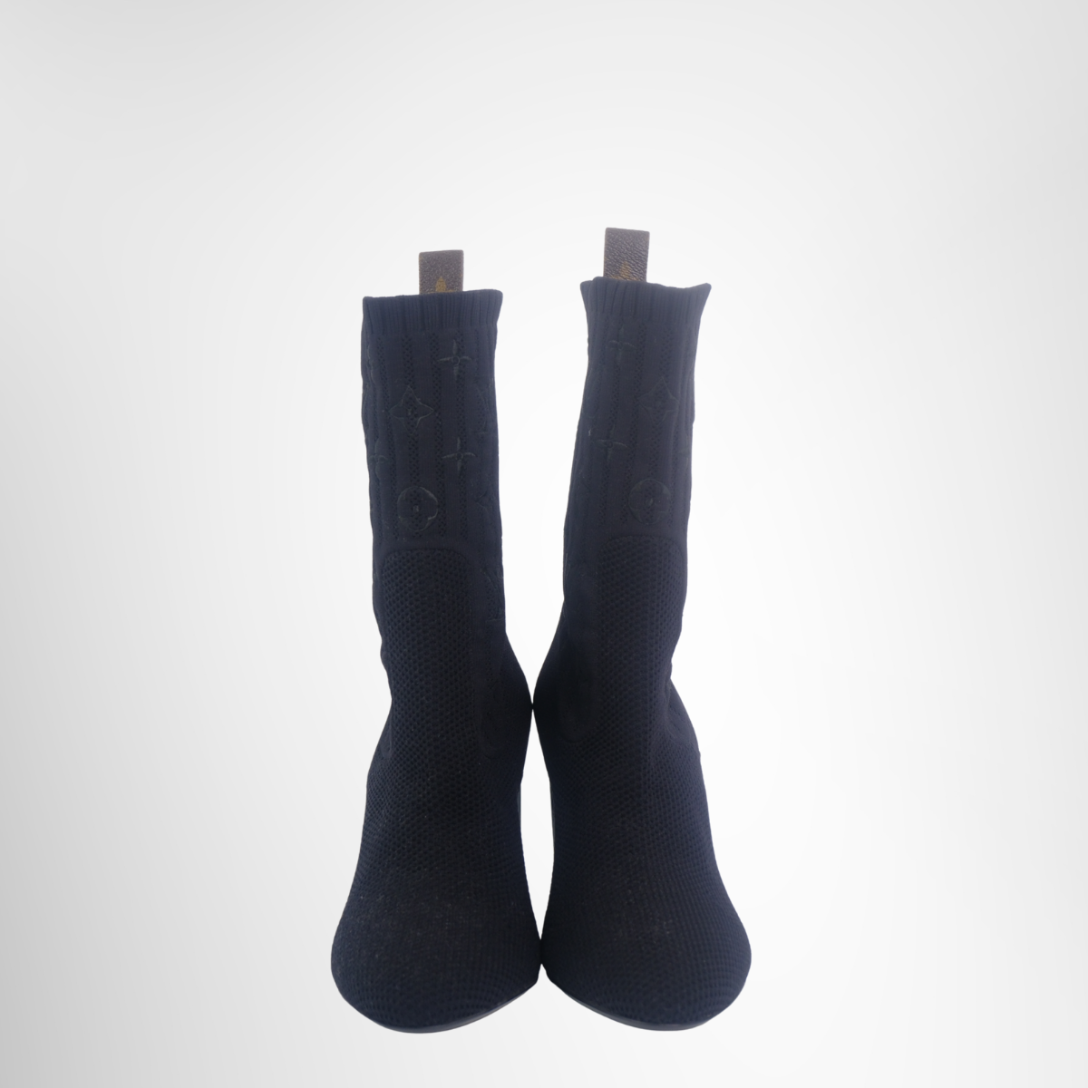 Louis Vuitton Preowned Luxury Monogram Stretch Fabric Silhouette Ankle Boot Front Page - Antonio & Co.