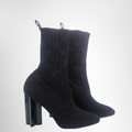 Louis Vuitton Preowned Luxury Monogram Stretch Fabric Silhouette Ankle Boot Side View - Antonio & Co.
